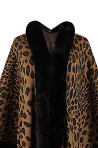 Leopard Open Front Poncho Trandify deal