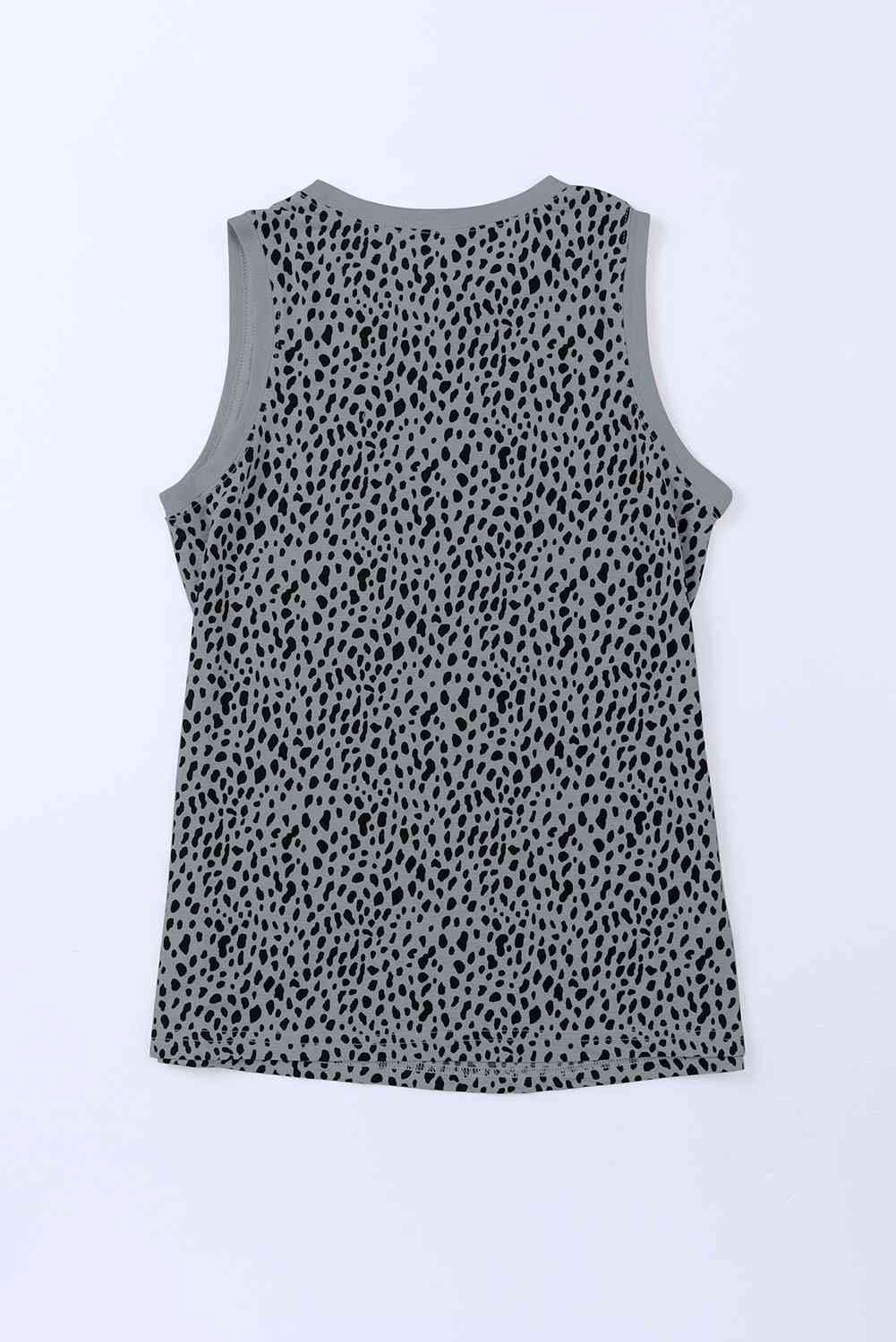 Printed Round Neck Tank - Trandify Deal