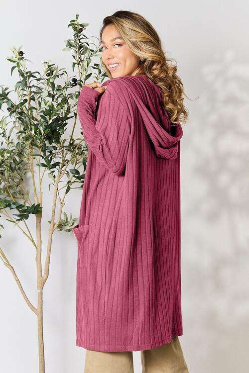 Basic Bae Full Size Hooded Sweater Cardigan Trandify deal