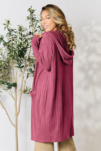 Basic Bae Full Size Hooded Sweater Cardigan Trandify deal