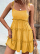 Shiny Frill Spaghetti Strap Tiered Dress Trandify deal