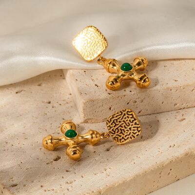 Gold-Plated Stainless Steel Cross Shape Earrings Trandify deal