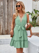 Tied Frill Sleeveless Mini Dress Trendsi