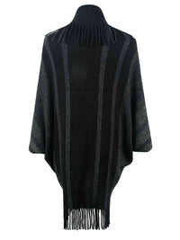 Fringe Detail Open Front Poncho Trandify deal