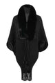 Fringe Detail Long Sleeve Ribbed Poncho Trandify deal