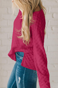 Checkered Round Neck Long Sleeve T-Shirt Trandify deal