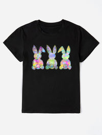 Rabbit Round Neck Short Sleeve T-Shirt Trandify deal