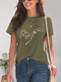 Dog Graphic Round Neck T-Shirt Trandify deal
