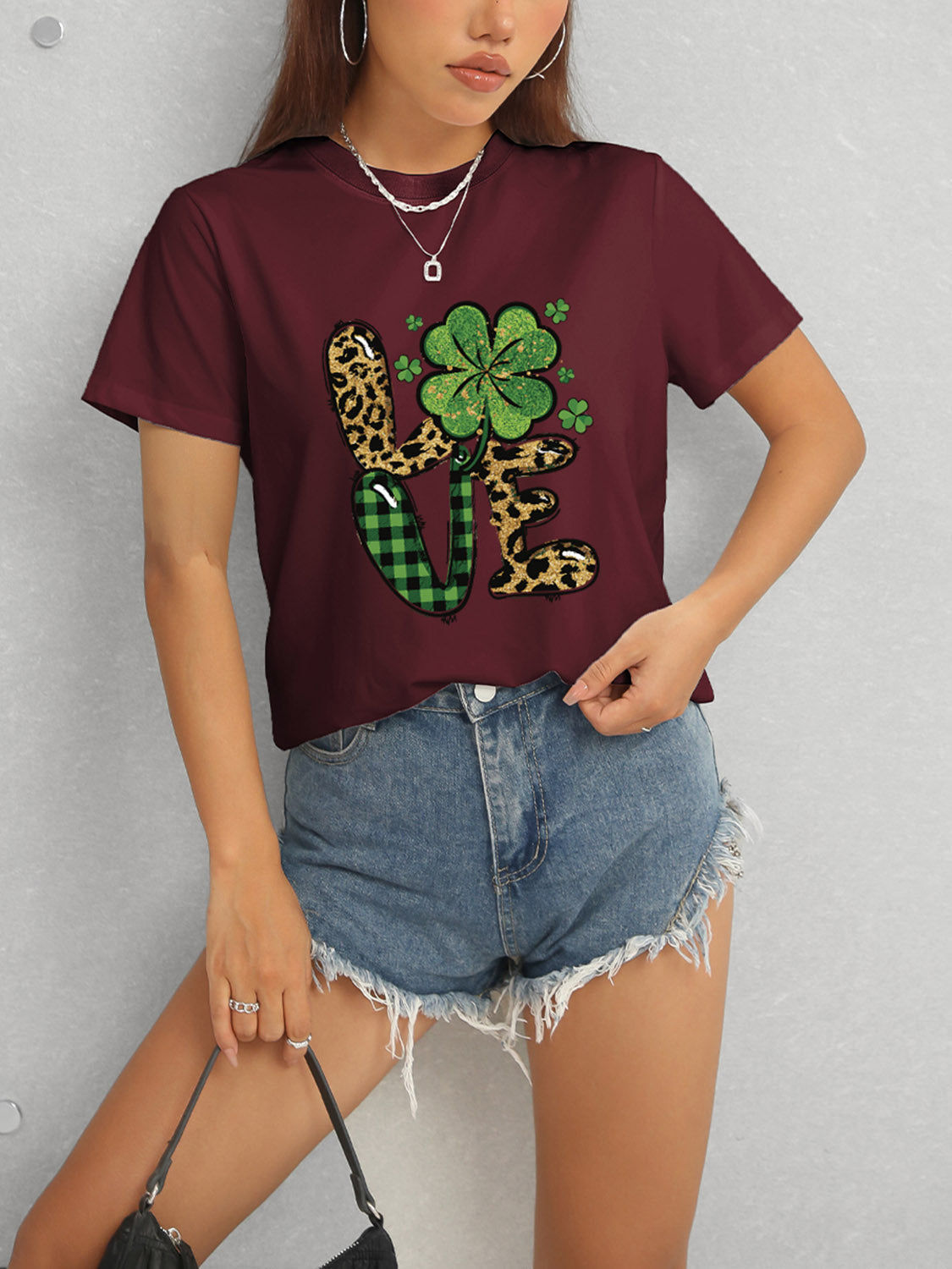LOVE Round Neck Short Sleeve T-Shirt Trandify Deal