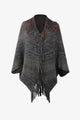 Multicolored Fringe Trim Poncho Trandify deal