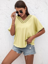 lvy Lane Lace Detail V-Neck T-Shirt Trandify deal