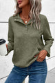 Geometric Snap Button Long Sleeve Sweatshirt Trandify deal