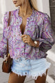 Printed Frill Flounce Sleeve Shirt Trandify deal