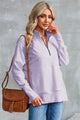 Half Zip Pocketed Dropped Shoulder Sweatshirt Trandify deal