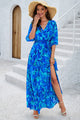 Devine Printed Tied Half Sleeve Slit Dress Trandify deal
