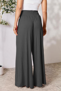 Double Take Full Size Smocked Wide Waistband Wide Leg Pants Trandify deal
