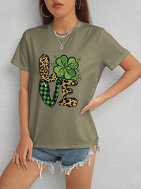 LOVE Round Neck Short Sleeve T-Shirt Trandify Deal