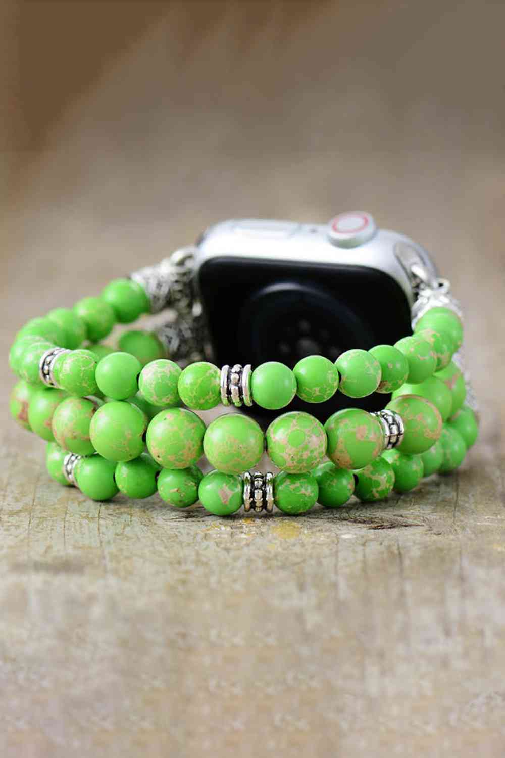 Synthetic Imperial Jasper Beaded Watchband Bracelet Trandify deal