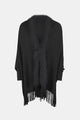 Fringe Open Front Long Sleeve Poncho Trandify deal