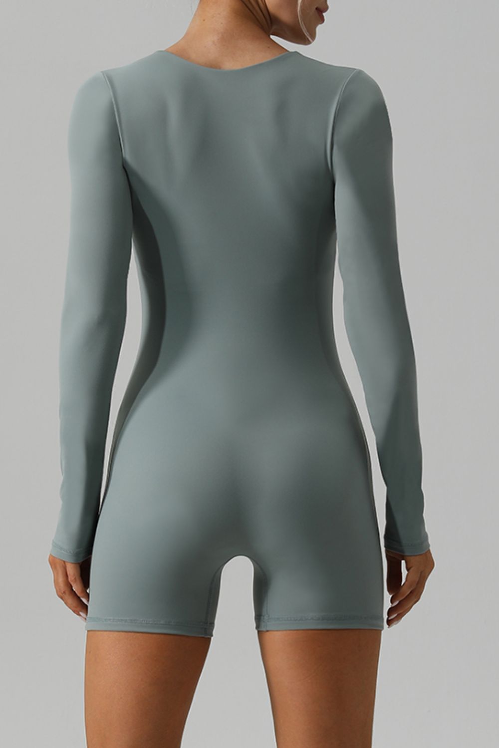 Square Neck Long Sleeve Active Romper Trandify deal