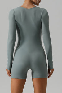 Square Neck Long Sleeve Active Romper Trandify deal