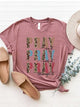 Letter Graphic Round Neck Short Sleeve T-Shirt Trandify deal