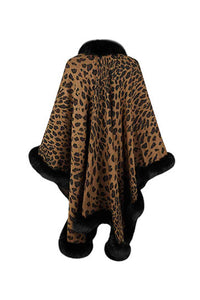 Leopard Open Front Poncho Trandify deal