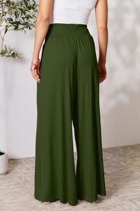 Double Take Full Size Smocked Wide Waistband Wide Leg Pants Trandify deal