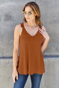 Basic Bae Full Size Lace Detail V-Neck Cutout Cami - Trandify Deal