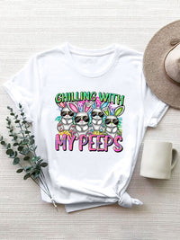 CHILLING WITH MY PEEPS Round Neck T-Shirt Trandify deal