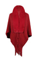 Fringe Detail Long Sleeve Ribbed Poncho Trandify deal