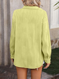 Button Up Dropped Shoulder Shirt Trandify deal