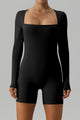 Square Neck Long Sleeve Active Romper Trandify deal