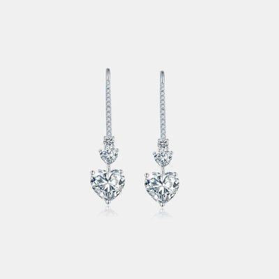 5.44 Carat 925 Sterling Silver Moissanite Heart Drop Earrings Trandify deal