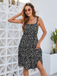 Printed Square Neck Tie Shoulder Dress Trandify deal