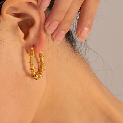 Gold-Plated Stainless Steel Hoop Earrings Trandify deal