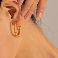 Gold-Plated Stainless Steel Hoop Earrings Trandify deal