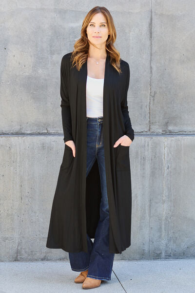 Basic Bae Full Size Open Front Long Sleeve Cover Up Trandify deal