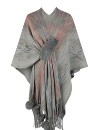 Trendy Heathered Poncho in Multiple Colors - TrandifyDeal