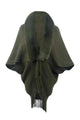 Fringe Detail Long Sleeve Ribbed Poncho Trandify deal