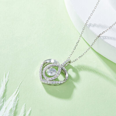 Moissanite 925 Sterling Silver Heart Shape Necklace Trandify deal