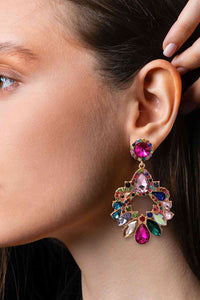 Zinc Alloy Frame Glass Stone Dangle Earrings Trandify deal