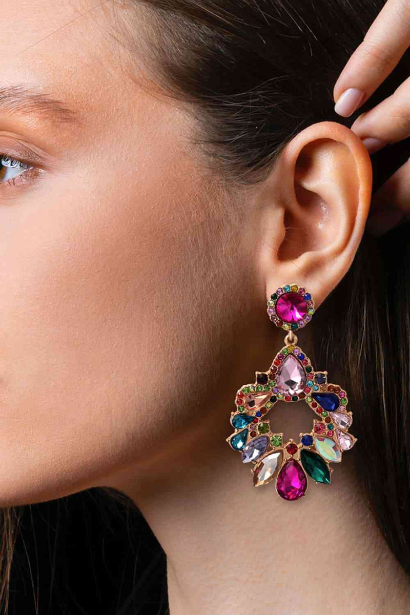 Zinc Alloy Frame Glass Stone Dangle Earrings Trandify deal