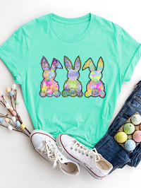 Rabbit Round Neck Short Sleeve T-Shirt Trandify deal