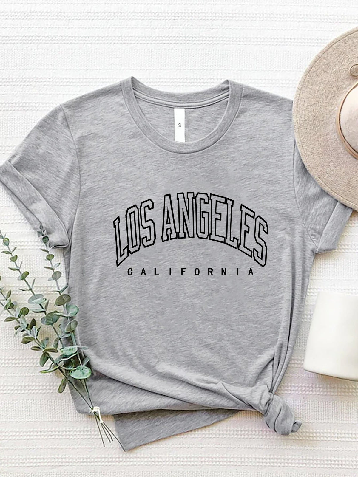 LOS ANGELES CALIFORNIA Round Neck T-Shirt Trandify deal