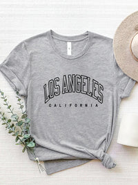 LOS ANGELES CALIFORNIA Round Neck T-Shirt Trandify deal
