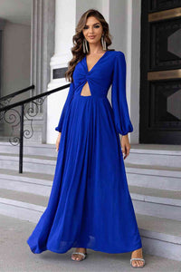 Twist Front Cutout Long Sleeve Dress Trandify deal
