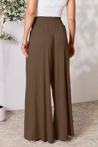 Double Take Full Size Smocked Wide Waistband Wide Leg Pants Trandify deal