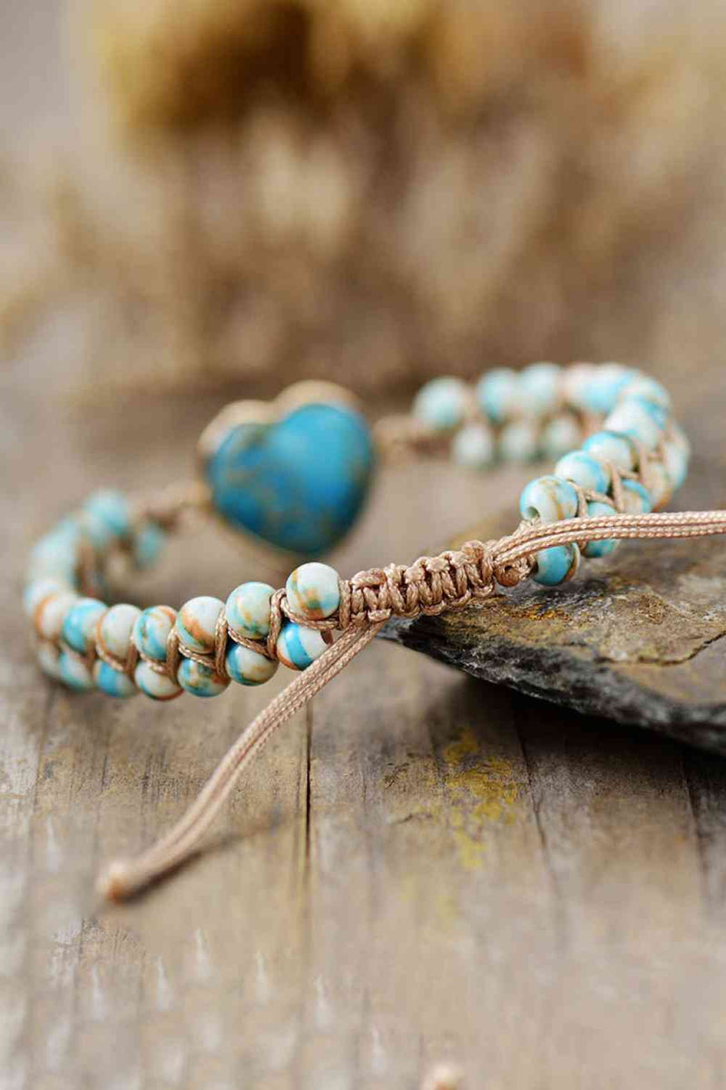 Handmade Heart Shape Natural Stone Bracelet Trandify deal