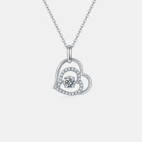 Moissanite 925 Sterling Silver Heart Necklace Trandify deal